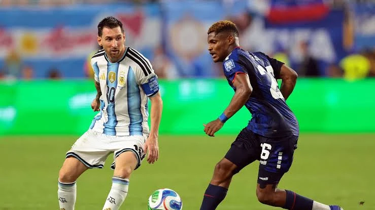 Argentina celebrate the late winner in Argentina VS Egypt at World Cup 2026