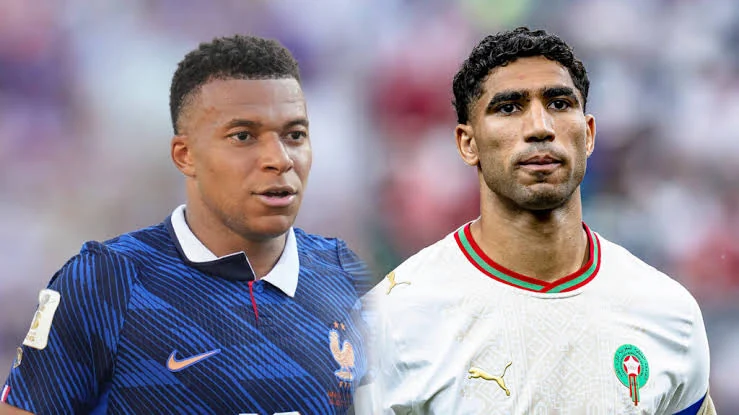 France celebrate after scoring against Morocco at World Cup 2026