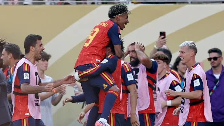 Spain World Cup 2026 Winners tactical celebration and final night scene